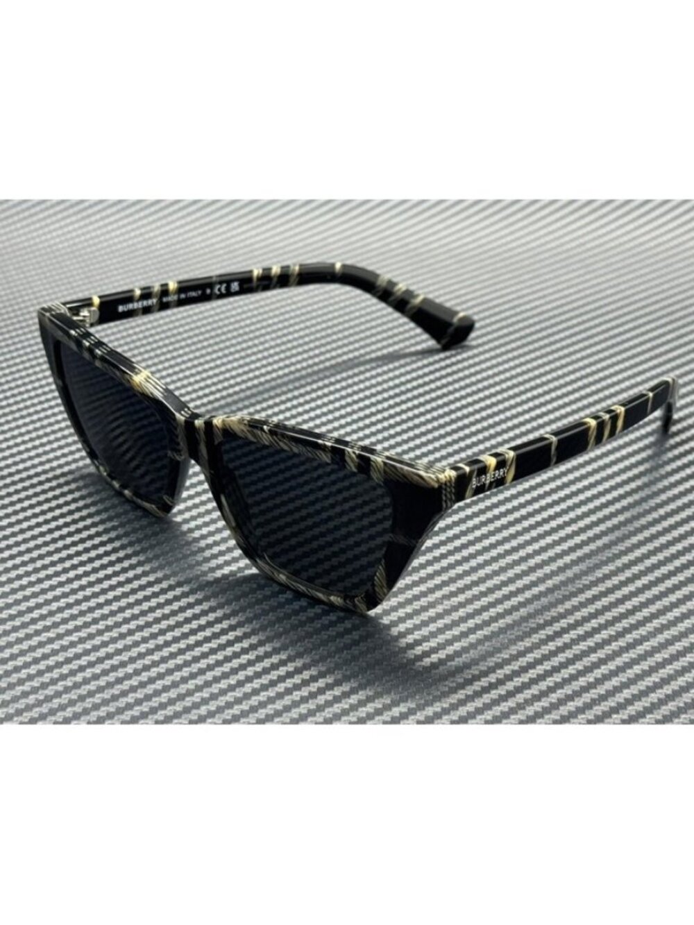New Burberry Women Check Gray Sunglasses -15-140